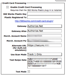 Credit card gateway setup